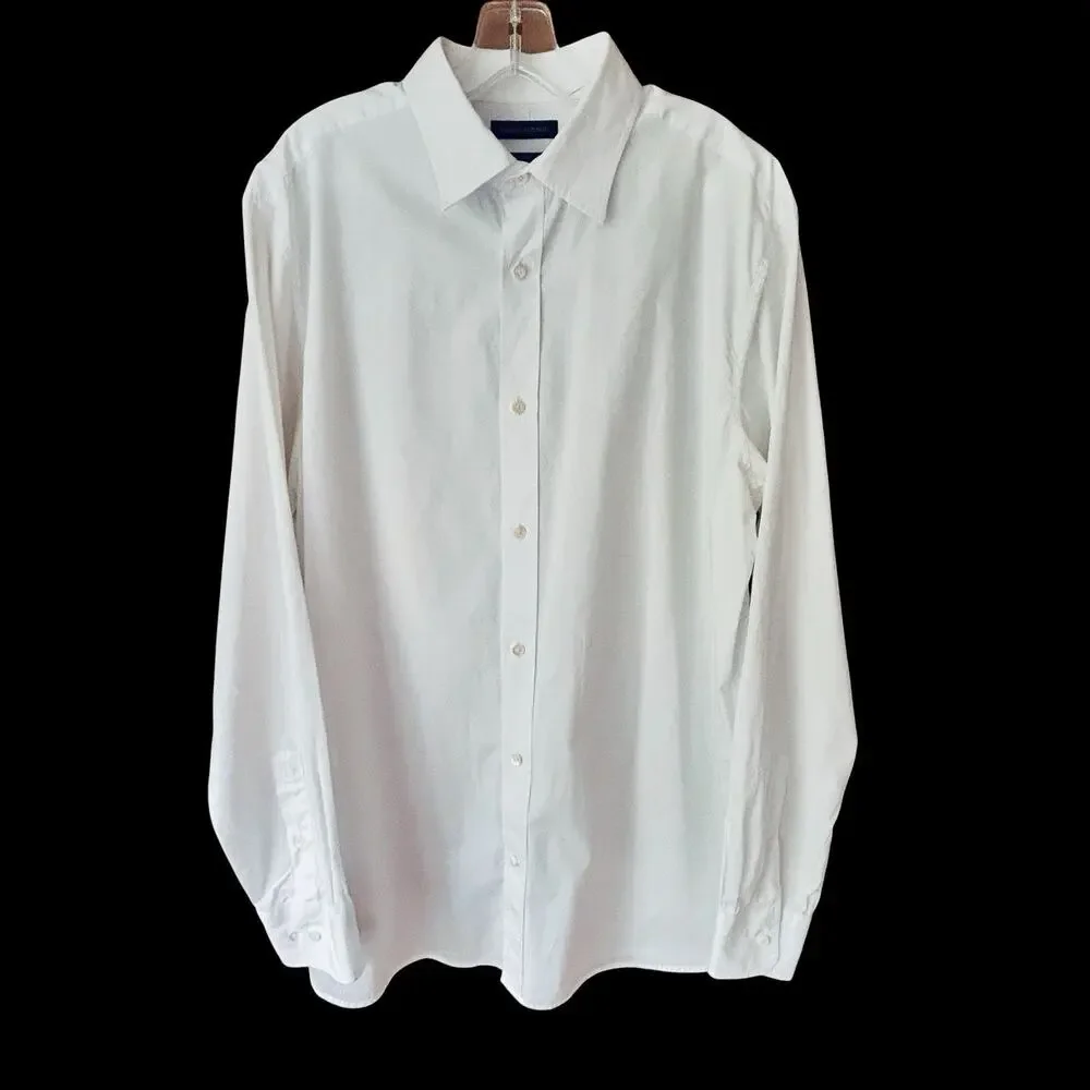 Banana Republic Men’s Slim Fit Tall White 100% Cotton Button Down Shirt Size XL
